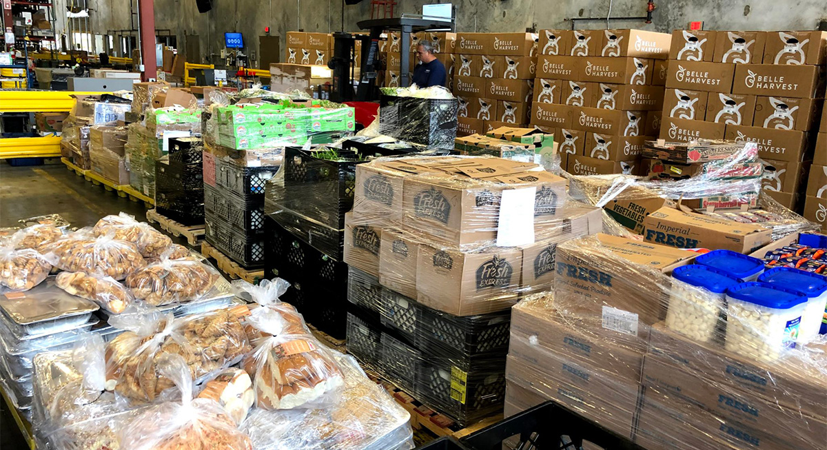 Pallets of food donated to the Second Harvest Food Bank of Central Florida by Disney.